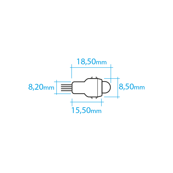 Mini módulo 1 LED 0.18W 12V Rosa con lupa 60º para empotrar taladro 9 mm