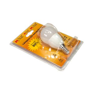 Bombilla LED Esférica M-LUZ E-14P 6W 230V 3000°K en blister