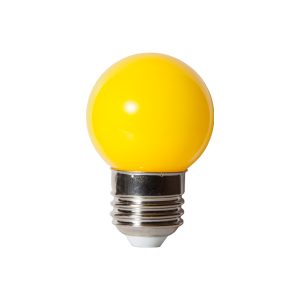 Bombilla LED Esférica económica GL E-27P 1W 230V AMARILLA