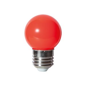 Bombilla LED Esférica económica GL E-27P 1W 230V ROJA