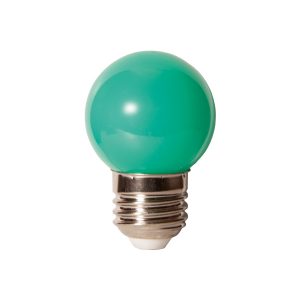 Bombilla LED Esférica económica GL E-27P 1W 230V VERDE