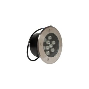 Foco led exterior empotrable en suelo 12W 230V embellecedor acero inoxidable