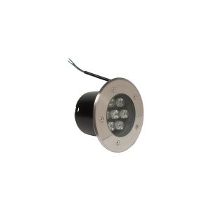 Foco led exterior empotrable en suelo 7W 230V embellecedor acero inoxidable