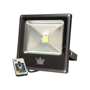Foco led exterior extraplano RGB 20W 230V IP-65, con mando