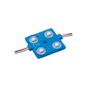 Módulo 4 LED 2W 12V Azul con lupa 160º y con adhesivo