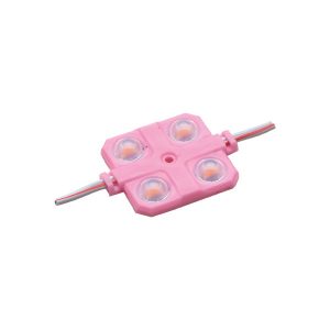 Módulo 4 LED 2W 12V Rosa con lupa 160º y con adhesivo