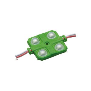 Módulo 4 LED 2W 12V Verde con lupa 160º y con adhesivo