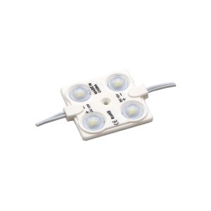 Módulo 4 LED 2W SMD2835 IP-65 12V 3000ºK con lupa 160º y con adhesivo