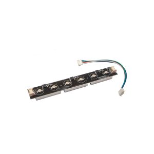 Tira LED rígida RGB de 18W, 24V CC, con 6 LEDs de 3W y 3 disipadores de aluminio para alta disipación térmica. IP20.