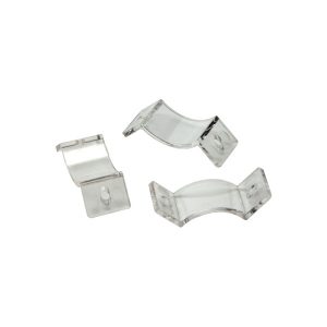 Clip de plástico transparente para Neón 17x15 mm. curvo 90º
