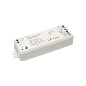 Programador RF  multicional 4 canales, entrada/salida 12V (4x60W),24V(4x120W), mando no incluido, IP20, 4x5 Amp.