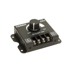 Regulador 1 canal, entrada/salida  12V (360W),24V(720w), control 0-100% manual, IP20, 30 Amp.