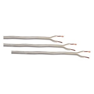 Cable paralelo polarizado 2x1,5mm, con conductores blanco/blanco-ralla gris