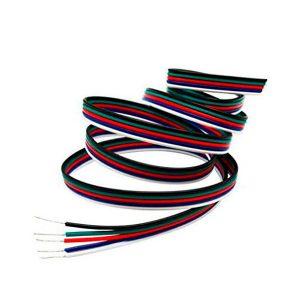 Cable paralelo RGB 5 vías 5x0,20 mm , con conductores blanco,negro,rojo,verde y azul,es ideal para tiras de LED RGB+W.