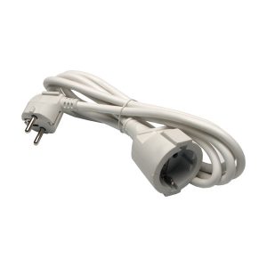 Conexión inyectada macho/hembra con toma de tierra 3x1,5 mm manguera BLANCA 5 metros, con proteccion para niños