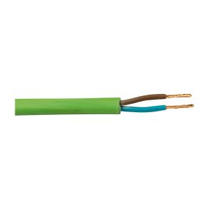 Cable manguera redonda VERDE libre de halógeno 2x1 mm.