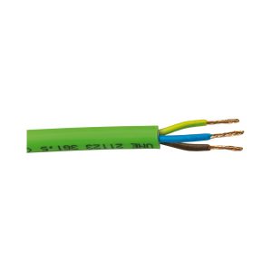 Cable manguera redonda VERDE libre de halógeno 3x1 mm.