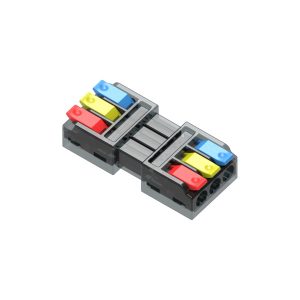 Juego de clema rápida macho-hembra 3 entradas/3 salidas, con palanca, reutilizable, conexión segura, protección IP20, fácil instalación.