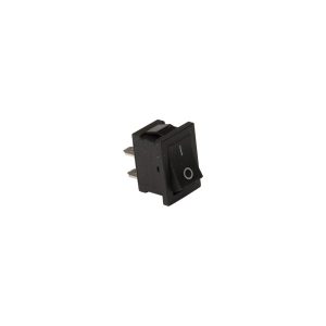 Interruptor rectangular negro, tecla negra 10 Amp. 250V