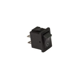 Interruptor rectangular negro, tecla negra 6 Amp. 250V