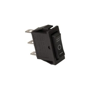 Interruptor rectangular negro, 3 posiciones, tecla negra 16 Amp. 250V