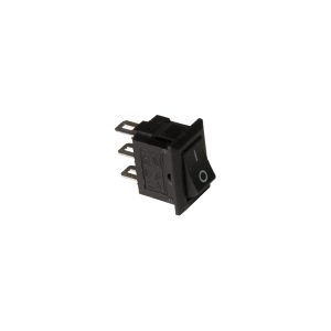 Interruptor rectangular negro, tecla negra 6 Amp. 250V