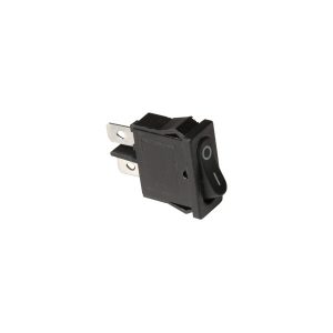 Interruptor rectangular negro, tecla negra 6 Amp. 250V