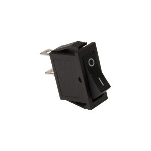 Interruptor rectangular negro, tecla negra 16 Amp. 250V