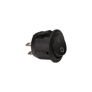 Interruptor redondo negro, tecla negra 6 Amp. 250V