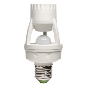 Detector proximidad PIR E-27P para bombilla E27P,  230V (60W LED, 150W Incandescente)