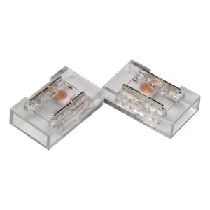 Accesorio empalmador rápido tipo "L" 90º, especial para tira led COB y SMD de 10 mm