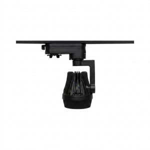 Foco para carril trifásico de 4 vías en color negro, compatible con bombillas GU10 (no incluida), IP44