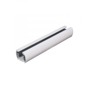 Carril trifásico blanco de 1 metro, con 4 conductores. Permite 3 circuitos independientes para focos LED. Control versátil y profesional.