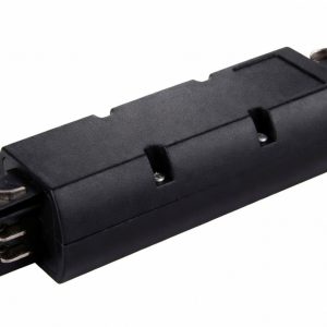 Empalme con toma de alimentación para carril trifásico de color NEGRO