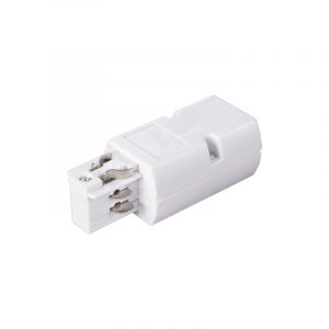 Conector para la  alimentación del carril trifásico de color BLANCO