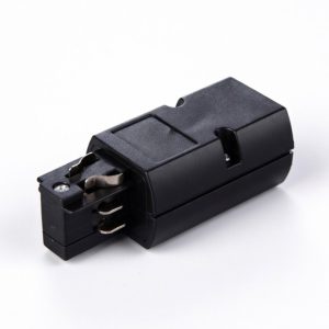 Conector para la  alimentación del carril trifásico de color NEGRO