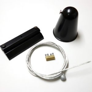 Kit suspensión para carril trifasico 4 vías de color negro