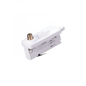 Adaptador foco serie "B" para carril trifásico 4 conductores blanco