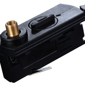 Adaptador foco serie "B" para carril trifásico 4 conductores negro