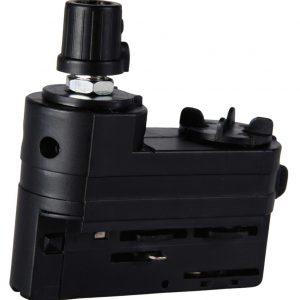 Adaptador foco serie "C" para carril trifásico 4 conductores negro