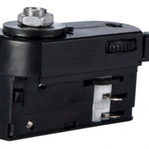 Adaptador foco serie "E" para carril trifásico 4 conductores negro