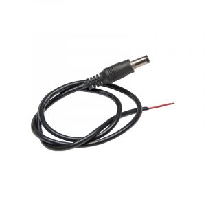 Clavija jack alimentacion negra con 500 mm. de cable