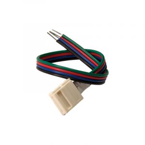 Accesorio union rápaida a corriente con 200 mm. cable y 1 clips de union para tira LED  RGB de 10 mm