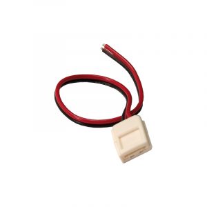 Accesorio union rápaida a corriente con 150 mm. cable y 1 clips de union para tira LED  de 10 mm