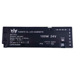 Fuente GL GABINETE 100W 24V, 11 salidas, 4,16 Amp. IP20, entrada sensor