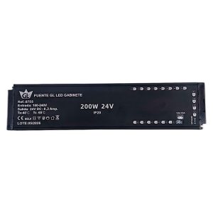 Fuente GL GABINETE 200W 24V, 19 salidas, 8,30 Amp. IP20, entrada sensor